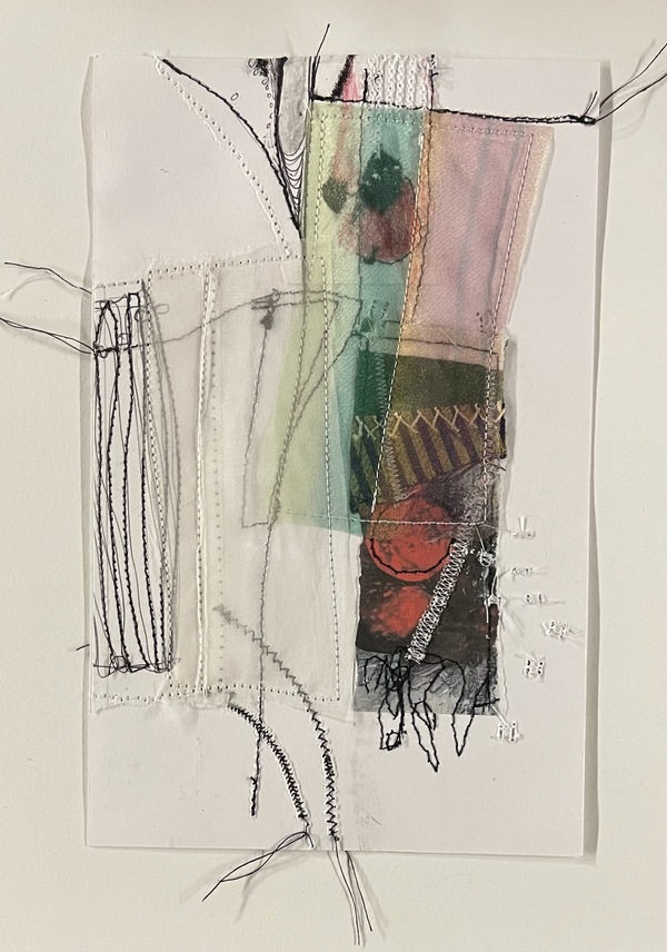 Clare Murray Adams Two-Sided Conversations mixed media with stitch