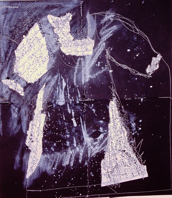 Clare Murray Adams Sewing Machine as Drawing Tool paper and thread