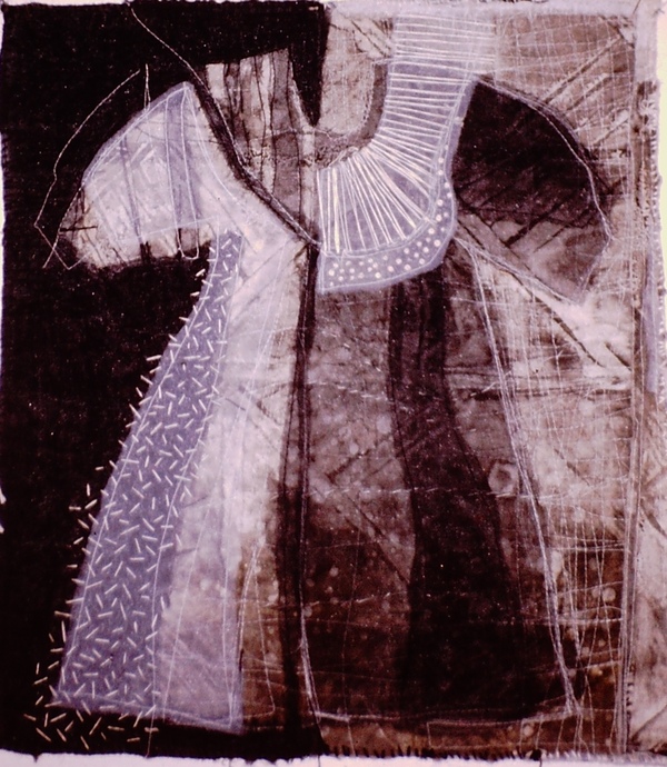 Clare Murray Adams Sewing Machine as Drawing Tool paper, fabric, thread and embroidery floss