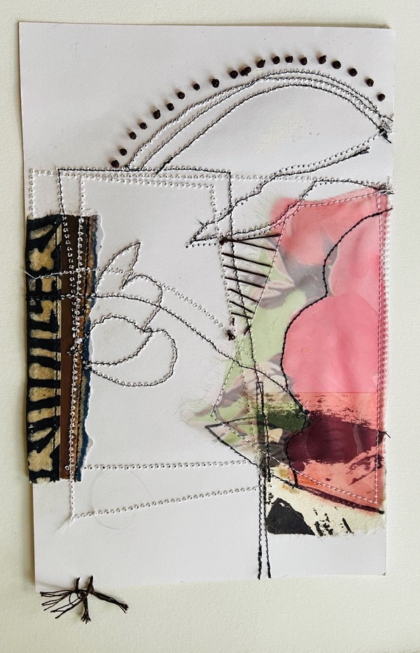 Clare Murray Adams  Two-Sided Conversations mixed media with stitch