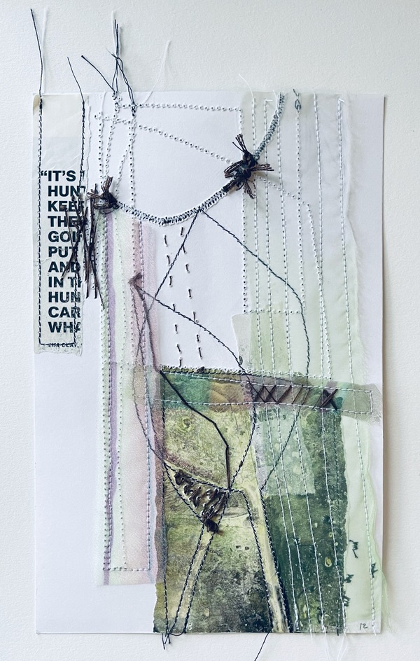 Clare Murray Adams  Two-Sided Conversations mixed media with stitch