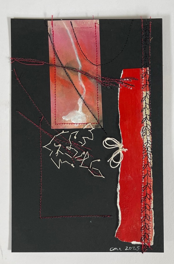 Clare Murray Adams  Two-Sided Conversations collage with stitch