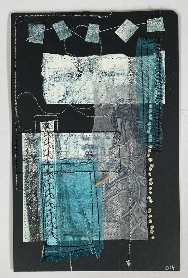 Clare Murray Adams  Two-Sided Conversations collage with stitch
