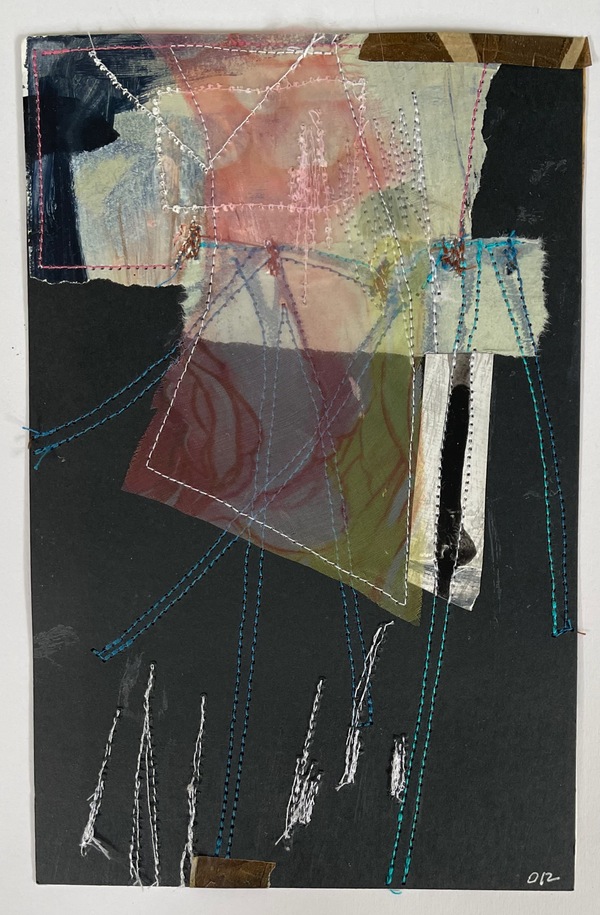 Clare Murray Adams  Two-Sided Conversations collage with stitch