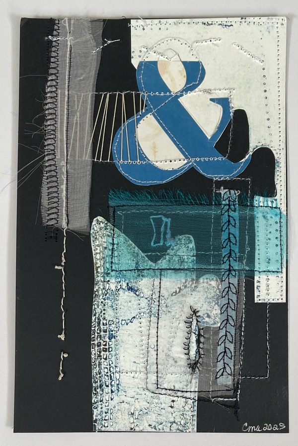 Clare Murray Adams  Two-Sided Conversations collage with stitch
