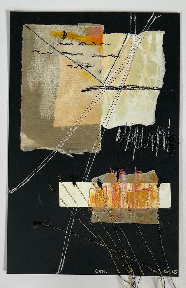 Clare Murray Adams  Two-Sided Conversations collage with stitch