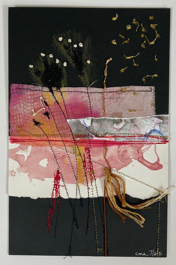 Clare Murray Adams  Two-Sided Conversations collage with stitch