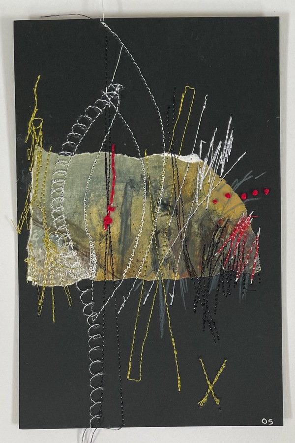 Clare Murray Adams  Two-Sided Conversations collage with stitch