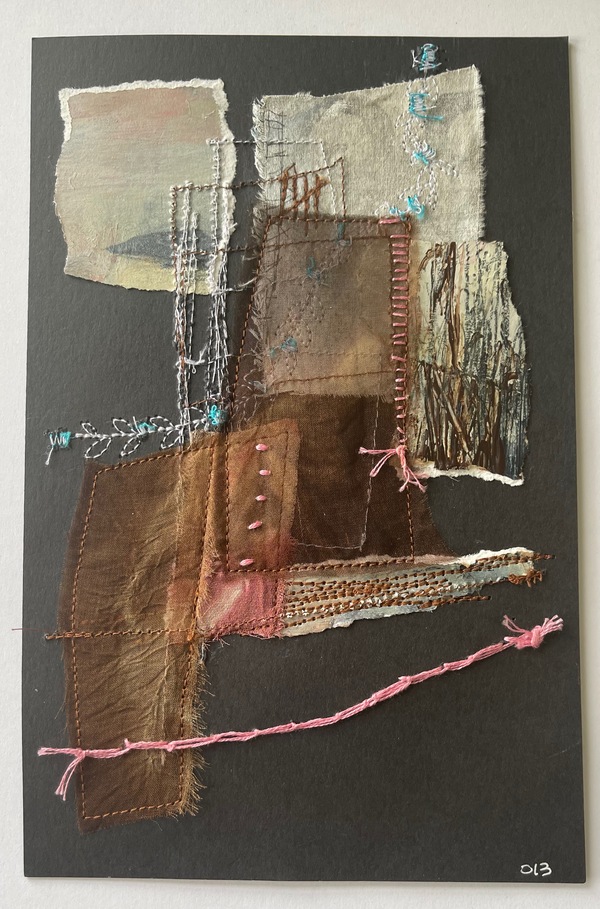 Clare Murray Adams  Two-Sided Conversations colage with stitch