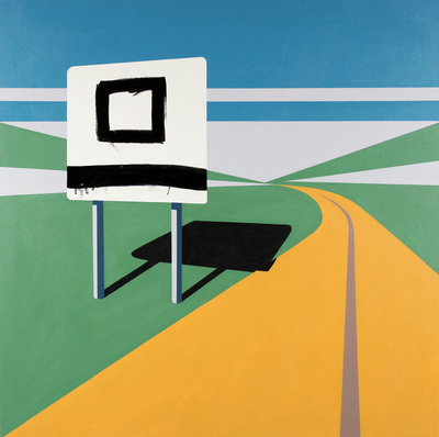 Cody Justus signs and roadscapes acrylic and oil on canvas 