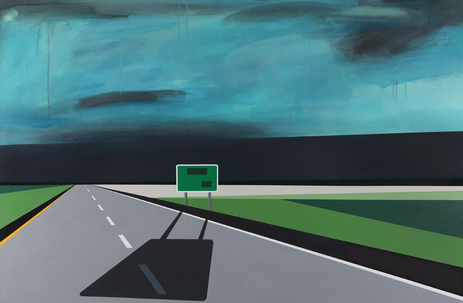 Cody Justus signs and roadscapes acrylic on canvas 
