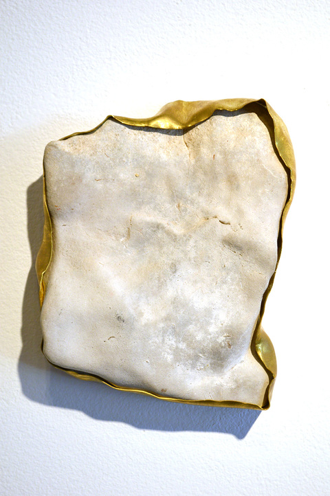 COLLEEN O'BRIEN BEZELED EARTH White Rock from Amistad Resevoir, Brass 