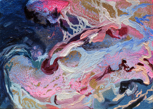 COLLEEN O'BRIEN WOVEN FORCES 2014 Oil and Spray Paint on Canvas