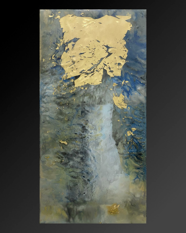 Constance Vallis SHATTERED LIGHT 2020.21.22.23  Encaustic, pigment, gold leaf on panel