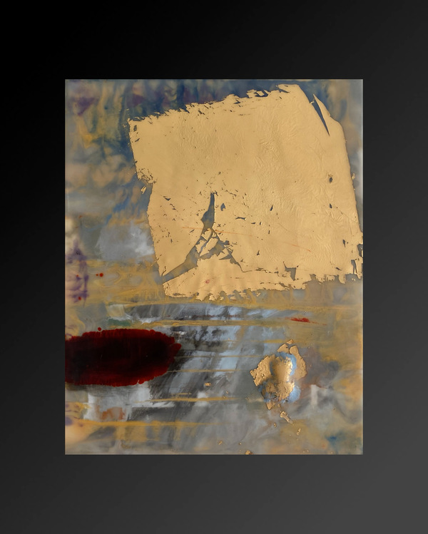 Constance Vallis SHATTERED LIGHT 2020.21.22.23  Encaustic, pigment, gold leaf on panel