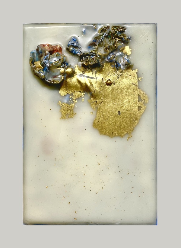 Constance Vallis BAROQUE 2020 Encaustic, gold leaf on panel