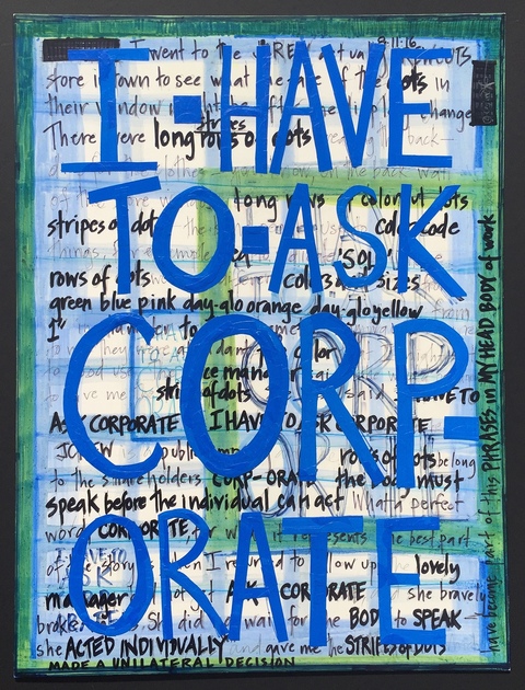 constance old phrases in my head mixed media on claybord