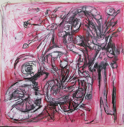 Marcia Cooper BATTLE_SERIES_II Mixed Media with oil crayon on Paper