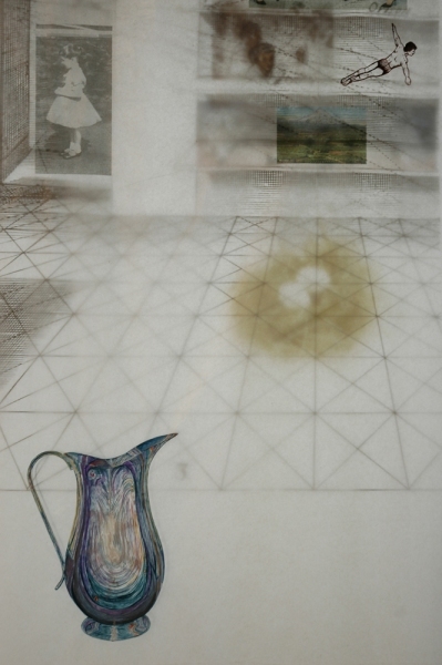 Cristina de Gennaro Pentimenti Drawings Gouache, charcoal, pencil, archival ink jet prints on gampi paper.