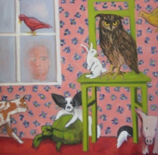 Sandra Maresca Animal Narratives oil on canvas