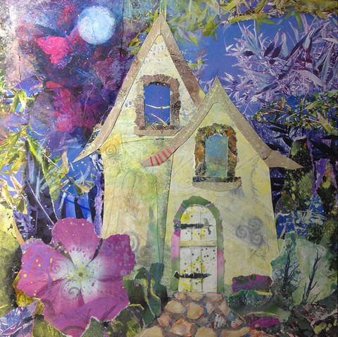 Du-utopia Painted/Sewn Collage mixed media on panel
