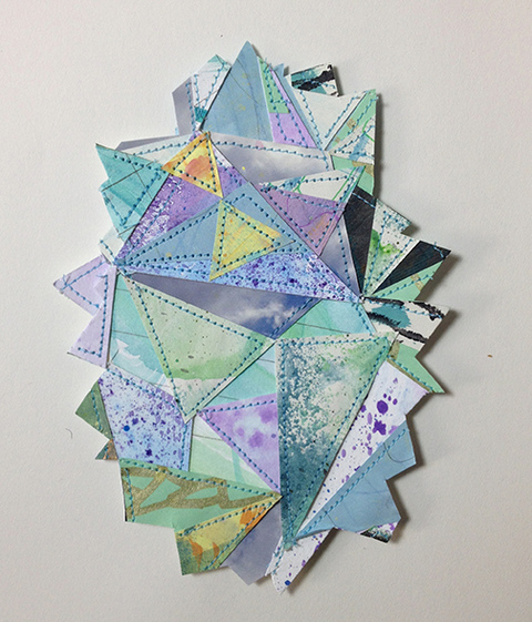 garrayura Painted/Sewn Collage Sewn painted paper on paper