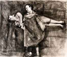 Cuba Ray Falling And Suspension charcoal/paper