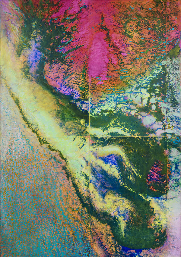 Cynthia Lin Earth (2020-2023) acrylic and silkscreen on canvas