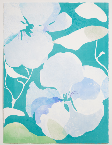 Cynthia MacCollum Flowerpower Monotype, oil based ink