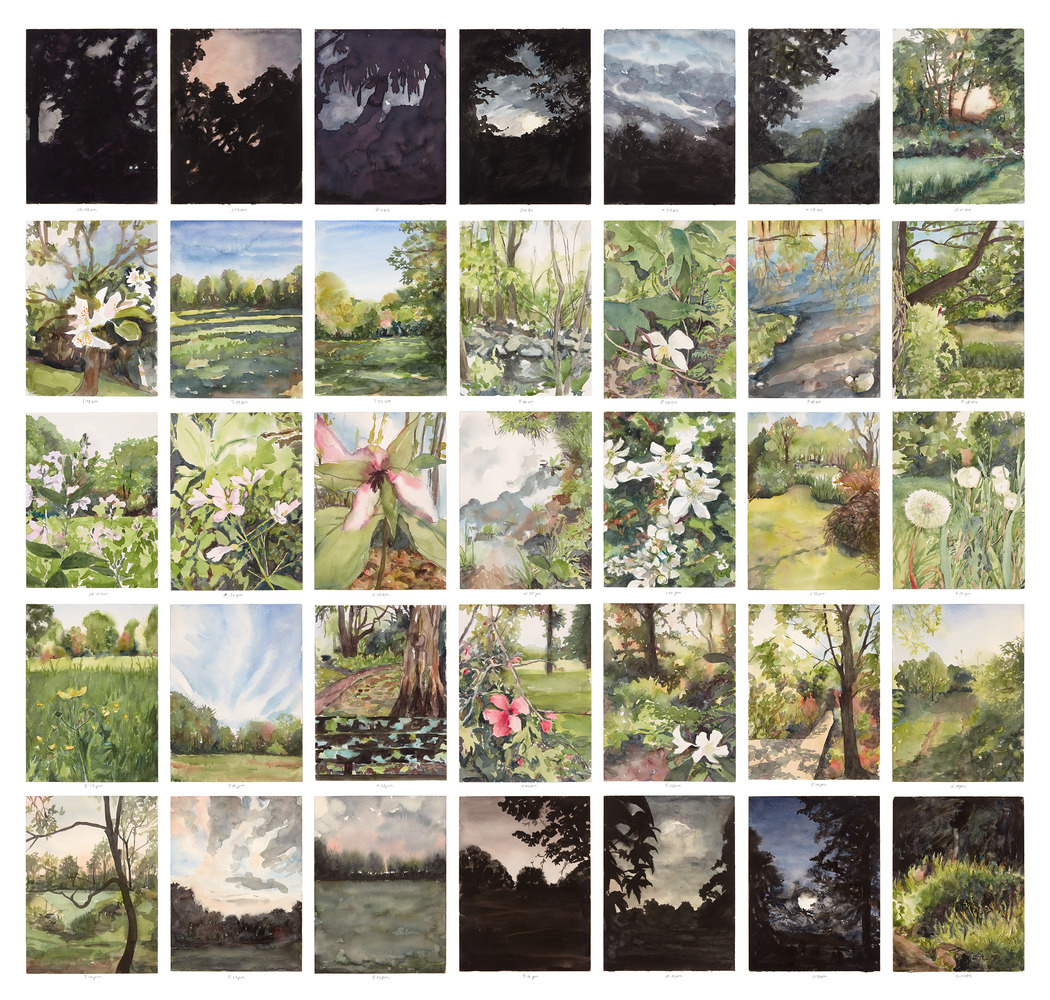 Cynthia MacCollum Flower Moon watercolor, ink, graphite, charcoal