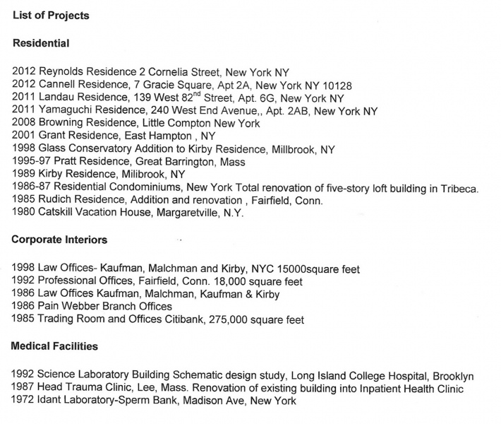 Dan Bucsescu Architect List of Projects 