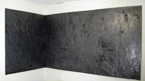 Daniel Healey drawing graphite, cardboard, corner