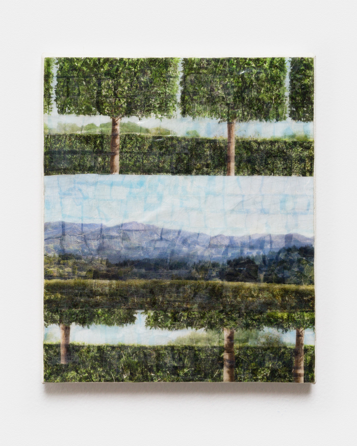 Daniel Healey tape  ink transfer, tape, paper on canvas
