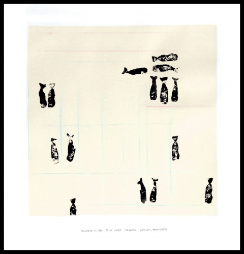 Daniel Ranalli  Whale Strandings Series Block Print, Unique