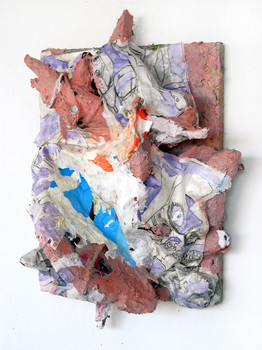 DANIEL ROSENBAUM MACHE SCULPTURE paper mache, paper, canvas,wood, styrofoam,paint