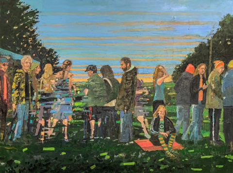 Danny Turitz Gatherings Oil On Canvas