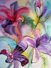 Dara Tomeo - Acrylics and Watercolors Watercolor Florals Watercolor Collage