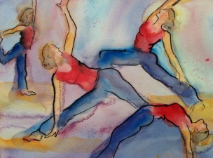 Dara Tomeo - Acrylics and Watercolors Watercolor Yoga Series Watercolor and Ink