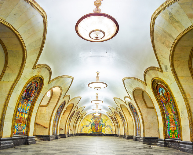 Novoslobodskaya Metro Station, Moscow, Russia, 2015