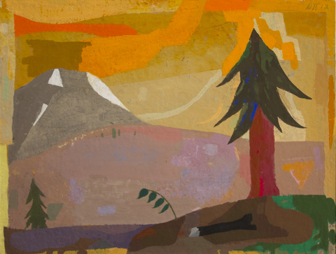Mountain View Paintings on Paper 2018 gouache and casein on handmade paper