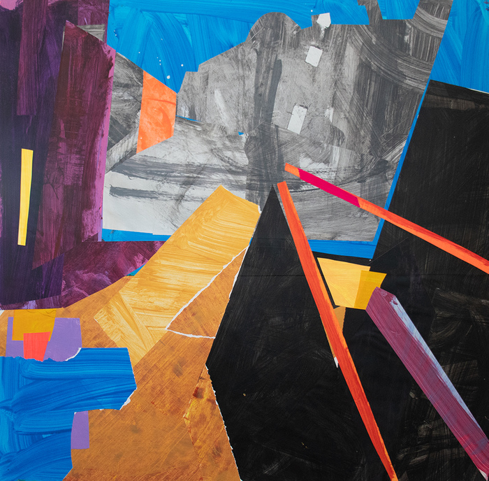 Harlem Elevated Works on Paper Collage on Paper