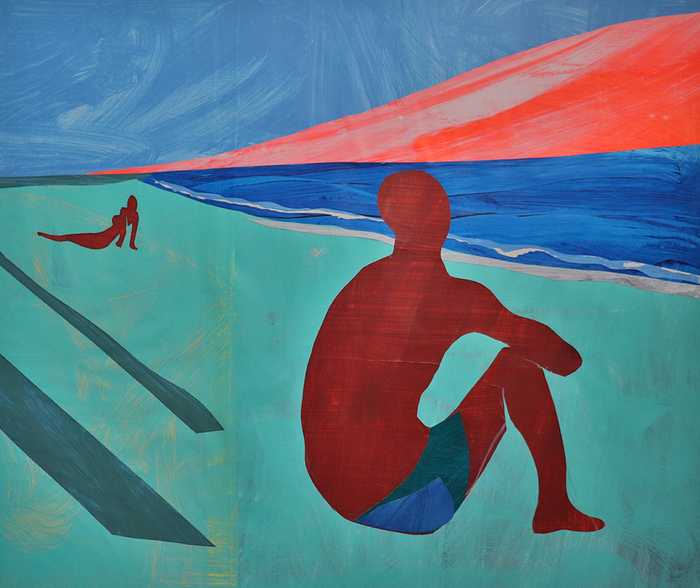 Akumal Beach VIII Works on Paper Collage on Paper