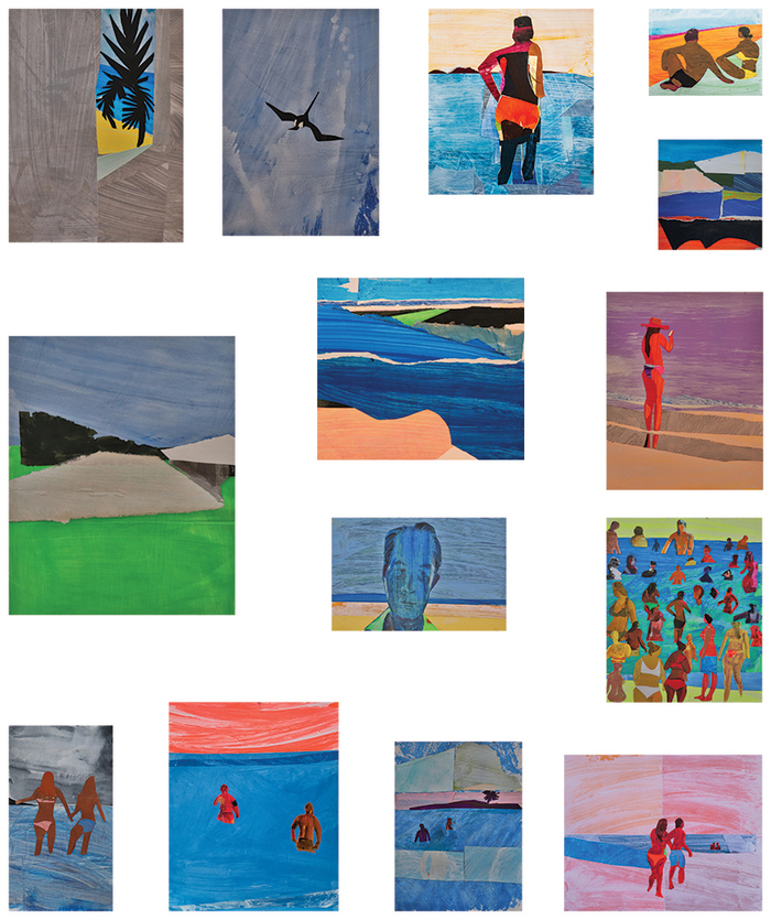 Ocean's Edge Composite Works on Paper Collage on Paper