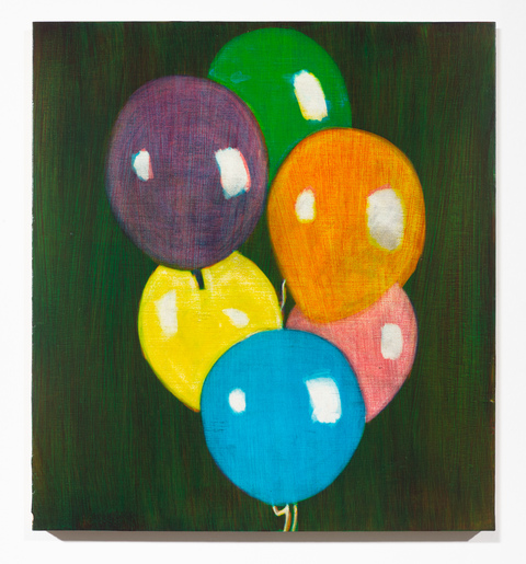 Six Colorful Balloons with Helium