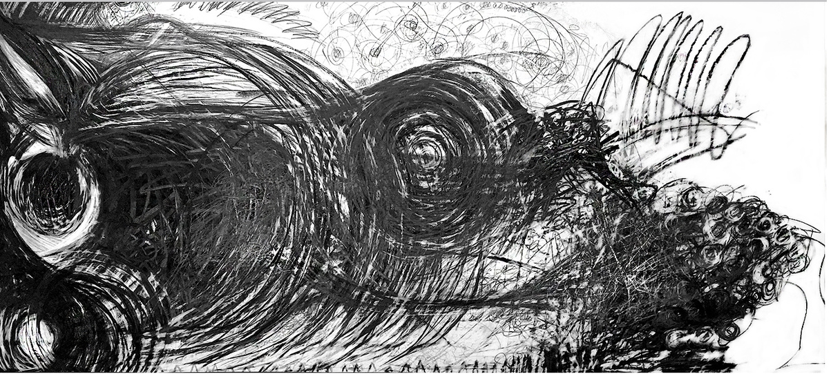  There's A Dead Cat On The Line Mixed: Charcoal, Conte, Graphic, Pastel