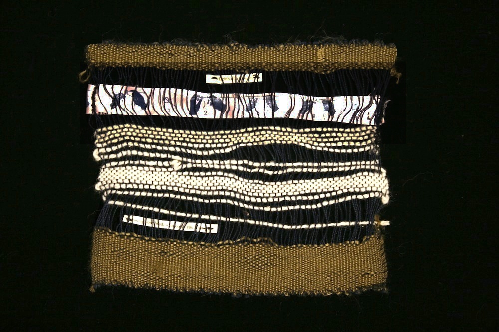 Knit one pearl two. Textiles study in wool, silk thread and ribbon