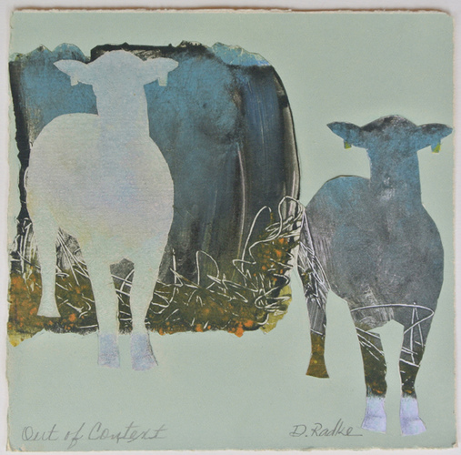 Debra Radke Sheep  Monotype collage on Somerset