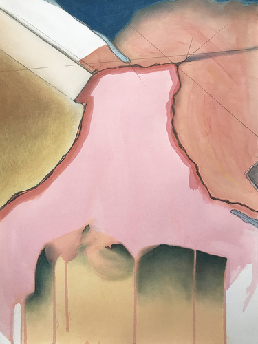 Debra Radke Landscapes Monoprint with acrylic and pastel on psper