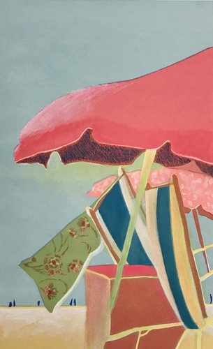 Debra Radke Landscapes Acrylic and pastel on Silkscreen