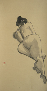 Deirdre Kennedy Life Drawing Sumi-e, Watercolor Sumi-e on Rice Paper